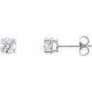 White Lab-Grown Diamond Earrings in 14 Karat White Gold 1 1/4 Carat Lab-Grown Diamond Stud Earrings