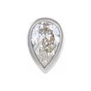 White Diamond Earrings in 14 Karat White Gold 1/10 Carat Diamond Micro Bezel-Set Single Earring