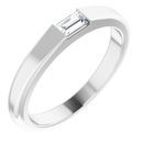 White Diamond Ring in 14 Karat White Gold 1/10 Carat Diamond Stackable Ring Size 4