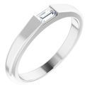 White Diamond Ring in 14 Karat White Gold 1/10 Carat Diamond Stackable Ring Size 4.5