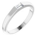 White Diamond Ring in 14 Karat White Gold 1/10 Carat Diamond Stackable Ring Size 6