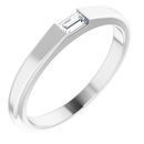 White Diamond Ring in 14 Karat White Gold 1/10 Carat Diamond Stackable Ring Size 6.5
