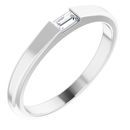 White Diamond Ring in 14 Karat White Gold 1/10 Carat Diamond Stackable Ring Size 7.5