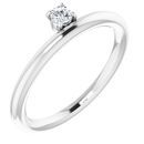 White Lab-Grown Diamond Ring in 14 Karat White Gold 1/10 Carat Lab-Grown Diamond Stackable Ring