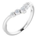 White Diamond Ring in 14 Karat White Gold 1/10 Carat Diamond Bezel-Set Graduated 