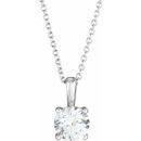White Diamond Necklace in 14 Karat White Gold 1/2 Carat Diamond 16-18