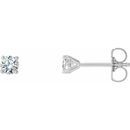 White Diamond Earrings in 14 Karat White Gold 1/2 Carat Diamond 4-Prong CocKaratail-Style Earrings