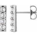 White Diamond Earrings in 14 Karat White Gold 1/2 Carat Diamond Bar Earrings