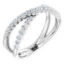 White Diamond Ring in 14 Karat White Gold 1/2 Carat Diamond Criss-Cross Ring