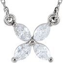 White Diamond Necklace in 14 Karat White Gold 1/2 Carat Diamond Floral-Inspired 18