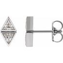 White Diamond Earrings in 14 Karat White Gold 1/2 Carat DiamondTwo-Stone Bezel-Set Earrings