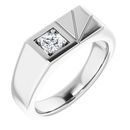 White Diamond Ring in 14 Karat White Gold 1/3 Carat Diamond Men's Ring