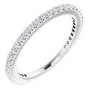 White Diamond Ring in 14 Karat White Gold 1/3 Carat Diamond Stackable Ring Size 8