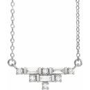 White Diamond Necklace in 14 Karat White Gold 1/4 Carat Diamond Art Deco 16