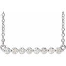 Genuine Diamond Necklace in 14 Karat Genuine Gold 1/4 Carat Diamond Bar 18
