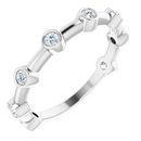 White Diamond Ring in 14 Karat White Gold 1/4 Carat Diamond Bezel-Set Bar Ring