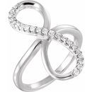 White Diamond Ring in 14 Karat White Gold 1/4 Carat Diamond Infinity-Inspired Ring