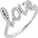 White Diamond Ring in 14 Karat White Gold 1/4 Carat Diamond Love Ring