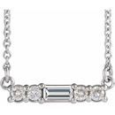 White Diamond Necklace in 14 Karat White Gold 1/5 Carat Diamond 18