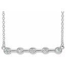 Genuine Diamond Necklace in 14 Karat Genuine Gold 1/6 Carat Diamond Bezel-Set Bar 18