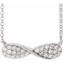 Genuine Diamond Necklace in 14 Karat Genuine Gold 1/6 Carat Diamond Infinity-Inspired 15-17