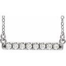 Lab-Grown Diamond Necklace in 14 Karat  Gold 1/6 Carat Lab-Grown Diamond French-Set Bar 16-18