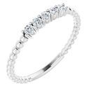 White Lab-Grown Diamond Ring in 14 Karat White Gold 1/6 Carat Lab-Grown Diamond Stackable Ring