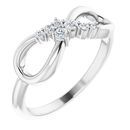 White Diamond Ring in 14 Karat White Gold 1/8 Carat Diamond Infinity-Inspired Ring