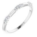 White Diamond Ring in 14 Karat White Gold 1/8 Carat Diamond Stackable Ring