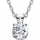 Lab-Grown Diamond Necklace in 14 Karat  Gold 1 Carat Lab-Grown Diamond Solitaire 16-18