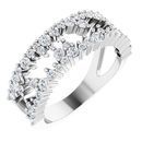 White Diamond Ring in 14 Karat White Gold 3/4 Carat Diamond Negative Space Ring