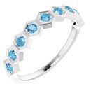 White Lab-Grown Diamond Ring in 14 Karat White Gold 3/8 Carat Blue Lab-Grown Diamond Stackable Ring