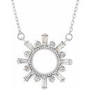 White Diamond Necklace in 14 Karat White Gold .375 Carat Diamond Circle 16