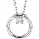 Created Moissanite Necklace in 14 Karat  Gold 3 mm Round Forever One Moissanite 18