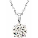 Created Moissanite Necklace in 14 Karat  Gold 5.5 mm Round Forever One Moissanite 18