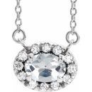 White Diamond Necklace in 14 Karat White Gold 5/8 Carat Diamond 16