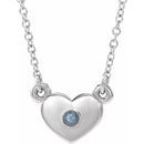 Genuine Alexandrite Necklace in 14 Karat White Gold Alexandrite Heart 16
