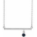Genuine Sapphire Necklace in 14 Karat White Gold Genuine Sapphire Bezel-Set 18