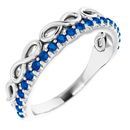 Genuine Sapphire Ring in 14 Karat White Gold Genuine Sapphire Infinity-Inspired Stackable Ring