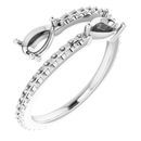 Genuine Sapphire Ring in 14 Karat White Gold Chatham Created Genuine Sapphire & 1/3 Carat Diamond Ring