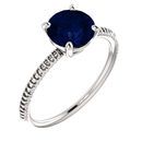 Buy 14 Karat White Gold Genuine Chatham Blue Sapphire Ring