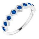 Genuine Chatham Created Sapphire Ring in 14 Karat White Gold Chatham Created Genuine Sapphire Stackable Ring