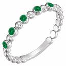 Chatham Emerald Ring in 14 Karat White Gold Chatham Emerald Stackable Ring