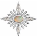 Genuine Opal Pendant in 14 Karat Genuine Gold Ethiopian Opal & .08 Carat Diamond Celestial Pendant