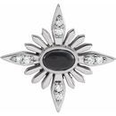 Black Black Onyx Pendant in 14 Karat White Gold Onyx & .08 Carat Diamond Celestial Pendant