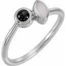 Black Black Onyx Ring in 14 Karat White Gold Opal & Onyx Ring