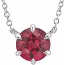 Genuine Ruby Necklace in 14 Karat White Gold Ruby Solitaire 18