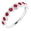 Natural Ruby Ring in 14 Karat White Gold Ruby Stackable Ring