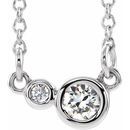 Genuine Sapphire Necklace in 14 Karat White Gold Sapphire & .02 Carat Diamond 18