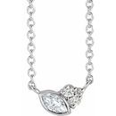 Genuine Sapphire Necklace in 14 Karat White Gold Sapphire & .03 Carat Diamond 16
